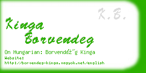 kinga borvendeg business card